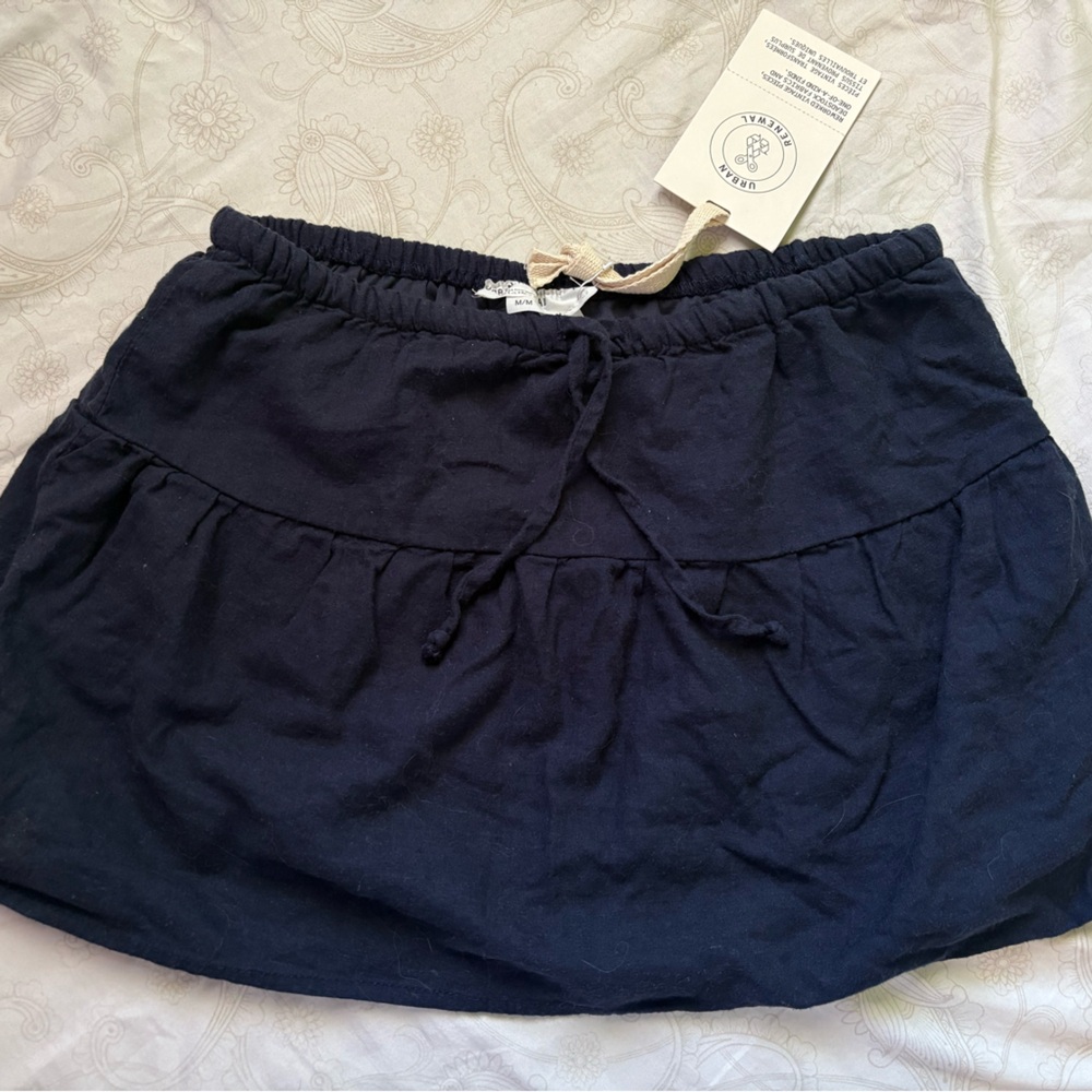 Urban Renewal Navy Skorts with Relaxed Fit and Elastic Waistband